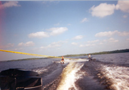 Me and neighbor water skiing