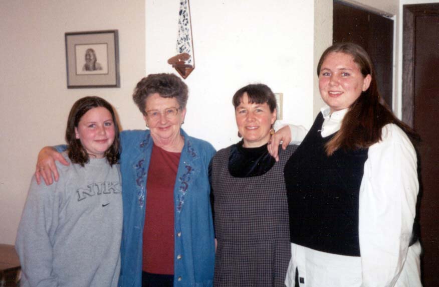My little sister, my grandma, my 	mom, and me